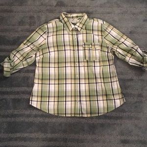 Liz Claiborne Green Plaid Shirt
